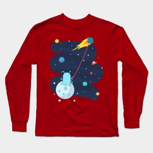 Space Kite T-Shirt - Universe Comet Ilustration Long Sleeve T-Shirt